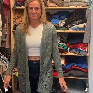 Women's Green Knit Cardigan